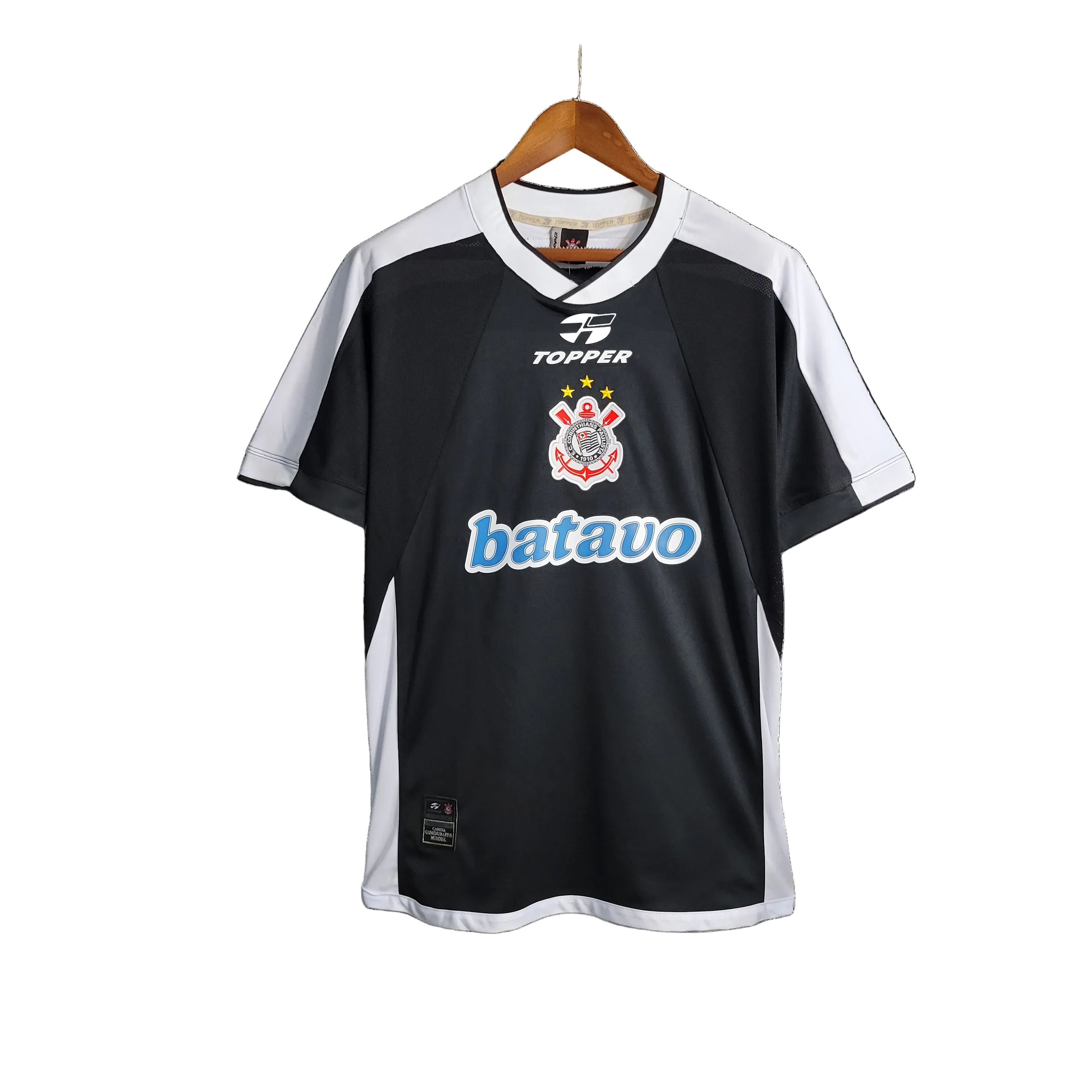 Camisa Corinthians Titular 2000 - Versão Retro Preta e branca