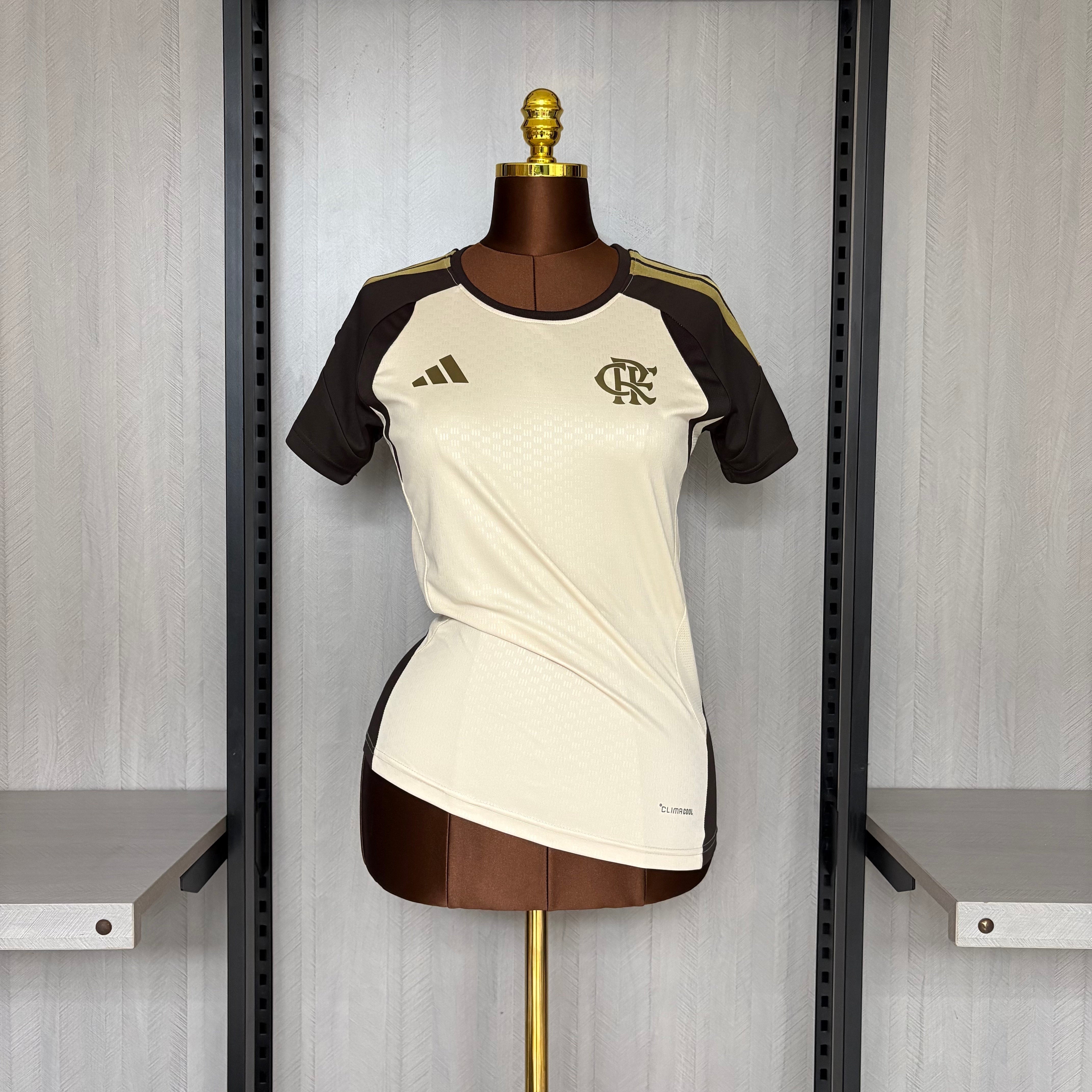 Camisa Flamengo Treino Comissão 2026 - Feminina Bege