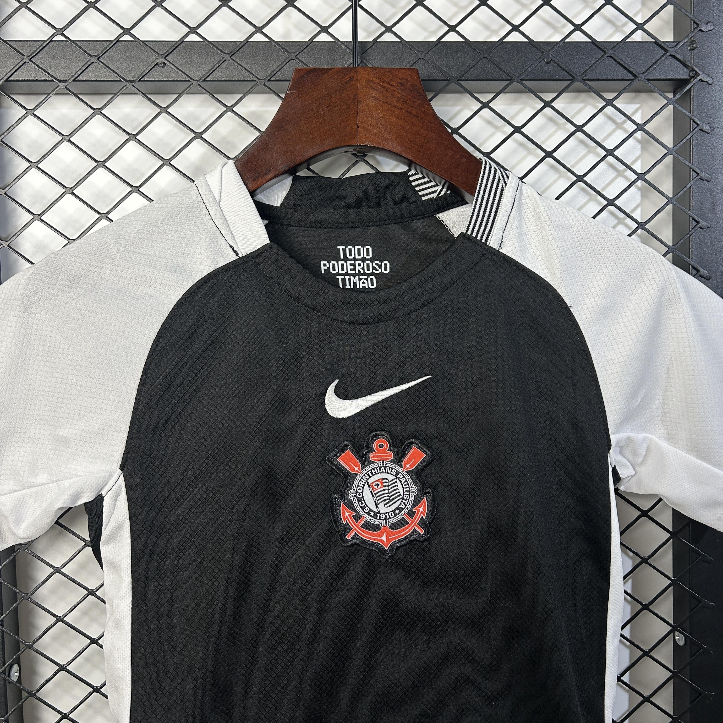 Conjunto Infantil Corinthians Fora 25/26 - Preto