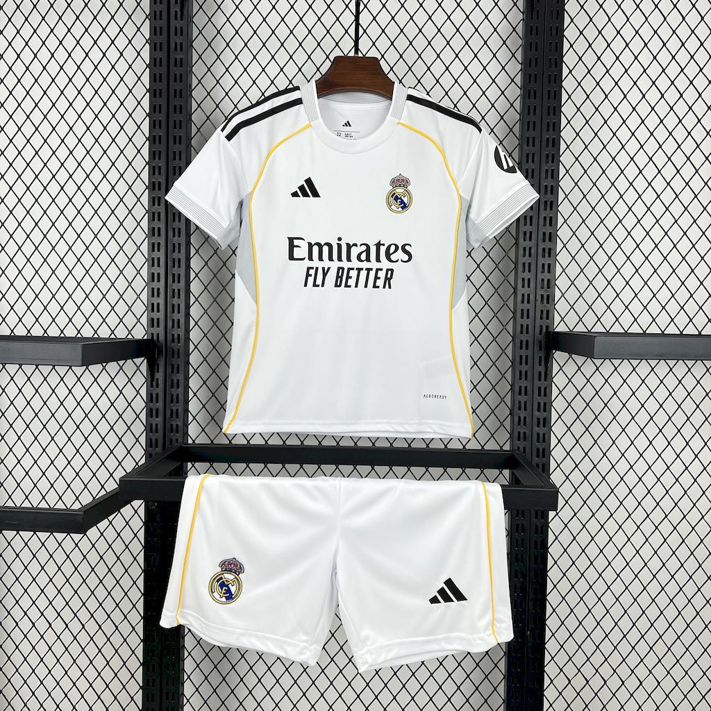 Conjunto Infantil Real Madrid Titular 25/26 - Branco