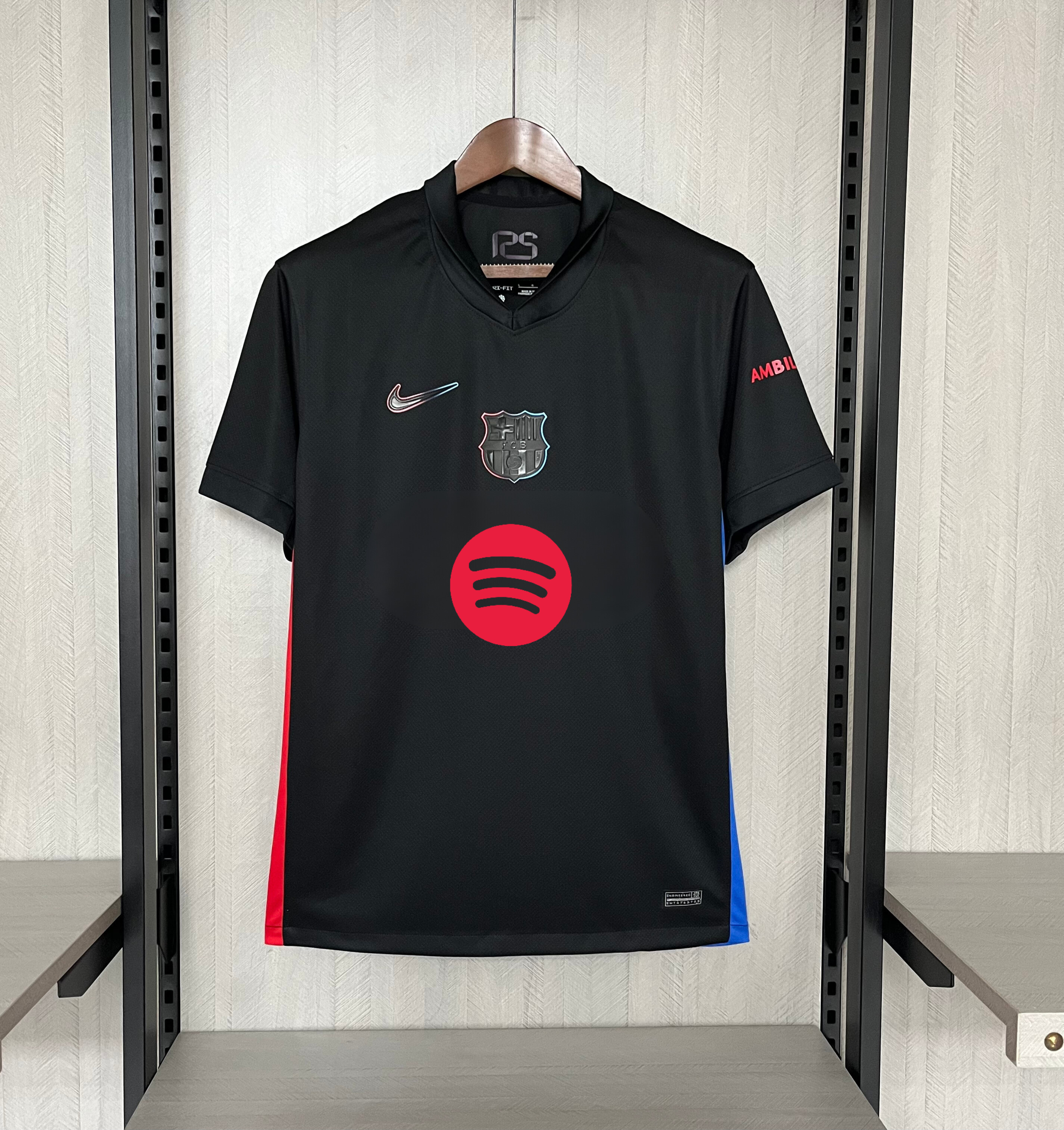 Camisa Barcelona Titular 24/25 - Versão Torcedor Preta Spotify