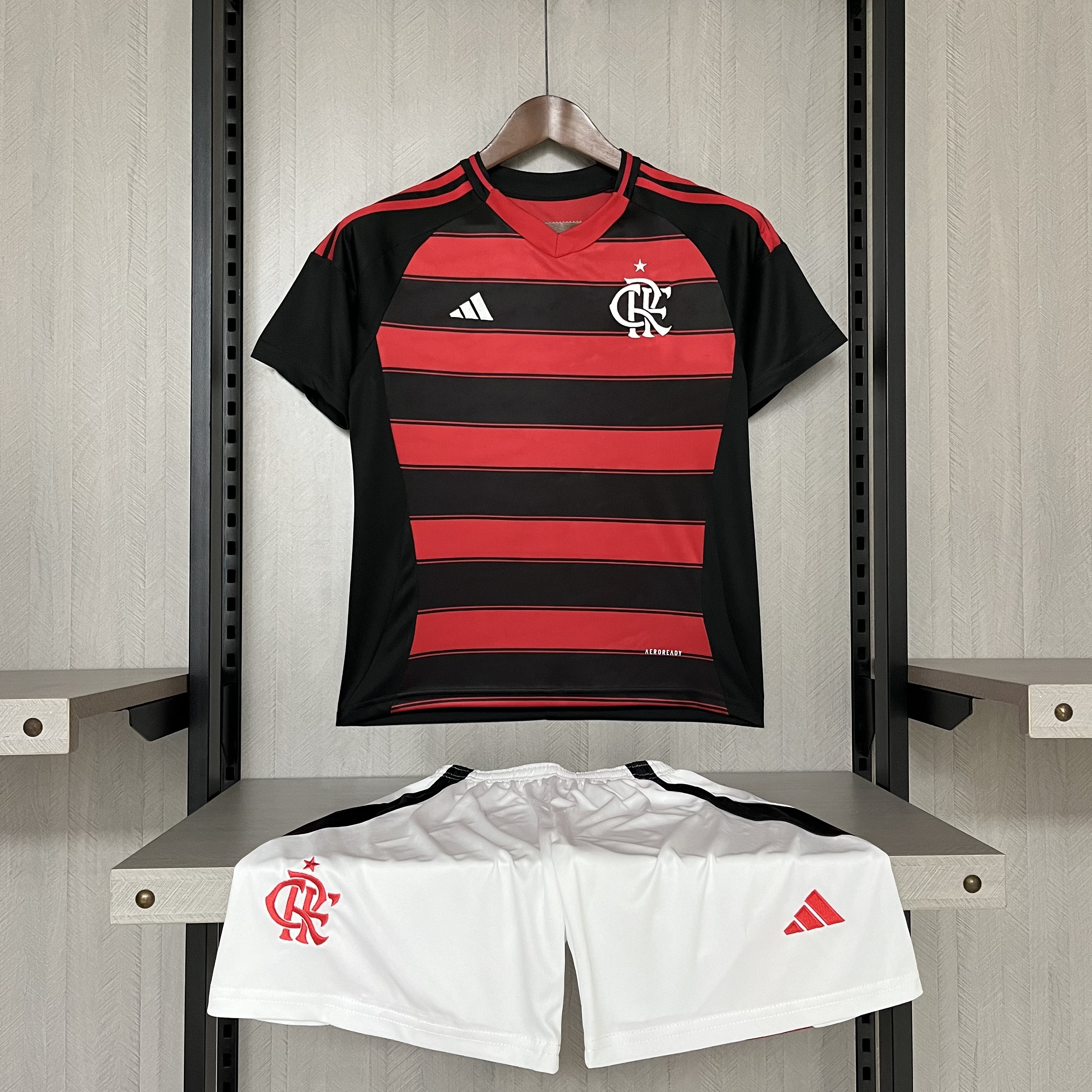 Conjunto Infantil Flamengo Titular 25/26 - Preto e Vermelho