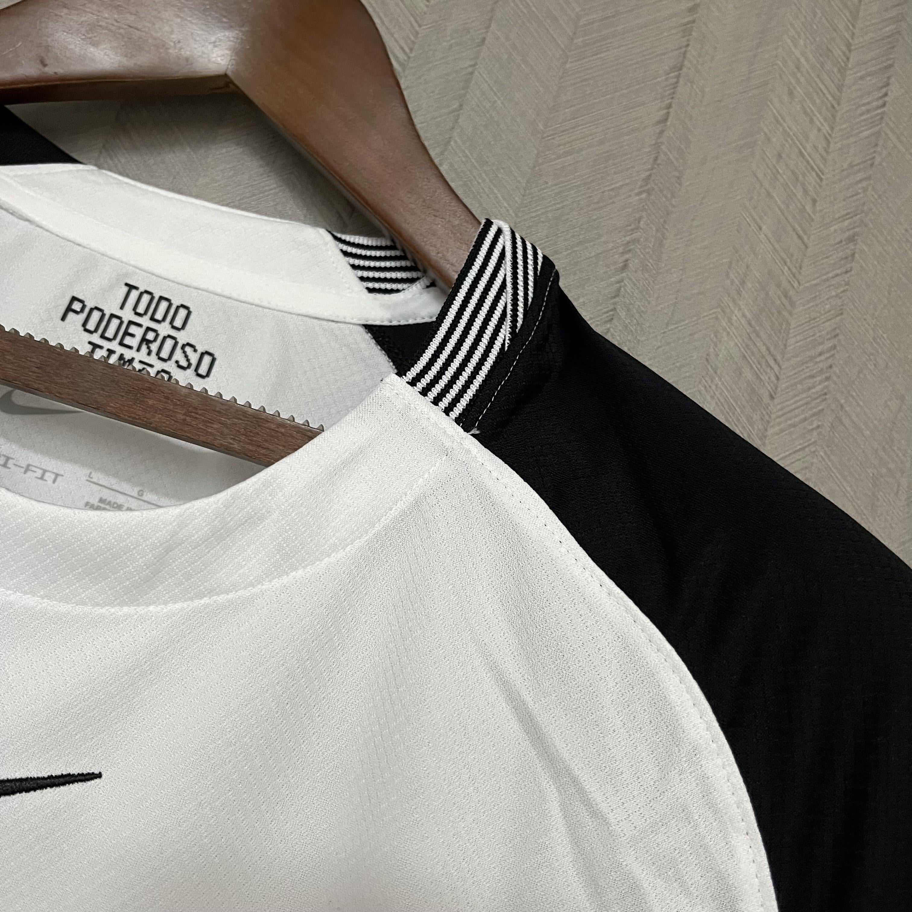 Camisa Corinthians Titular 25/26 - Branco e Preto