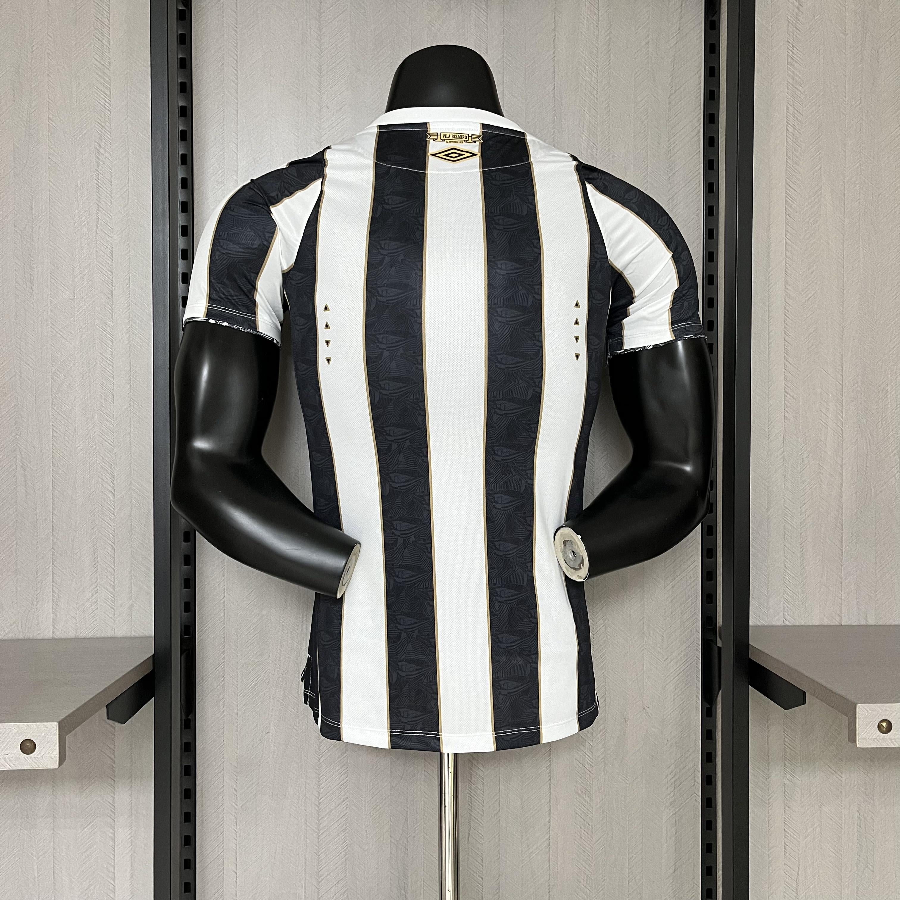 Camisa Santos Fora 2024/25 - Versão Jogador Preto e Branco